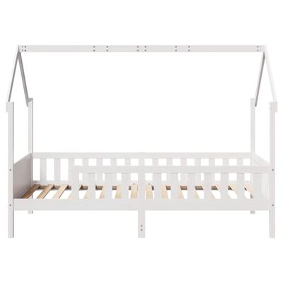 vidaXL Cama infantil formato casa 80x200 cm pinho maciço branco