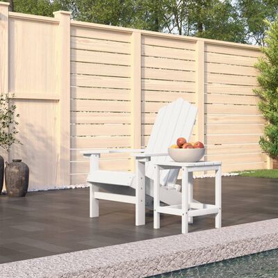 vidaXL Cadeira de jardim Adirondack com mesa PEAD branco