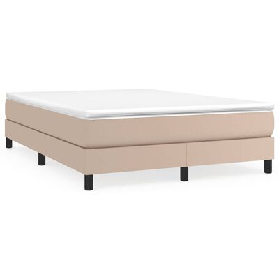 vidaXL Estrutura de cama 140x200 cm couro artificial cappuccino