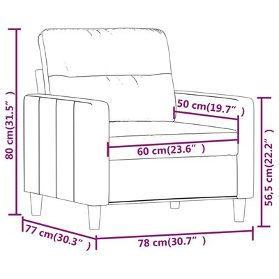 vidaXL Poltrona 60 cm tecido cinzento-escuro