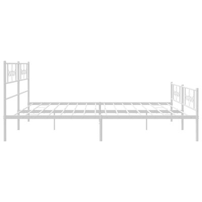 vidaXL Estrutura de cama com cabeceira e pés 180x200 cm metal branco