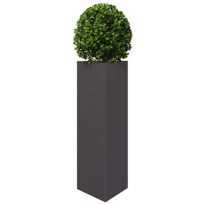 vidaXL Vaso/floreira de jardim triangular 30x26x75 cm aço preto