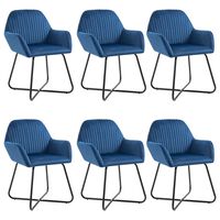 vidaXL Cadeiras de jantar 6 pcs veludo azul