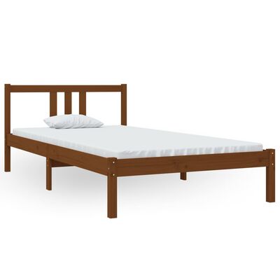 vidaXL Estrutura de cama 100x200 cm madeira maciça castanho mel