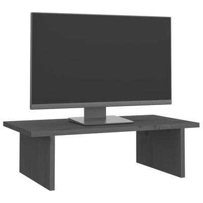 vidaXL Suporte para monitor 50x27x15 cm madeira de pinho maciça cinza