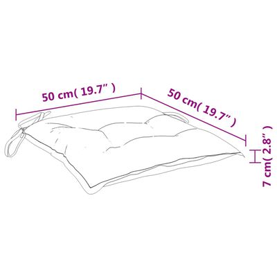 vidaXL Almofadões de cadeira 6 pcs 50x50x7 cm tecido oxford turquesa