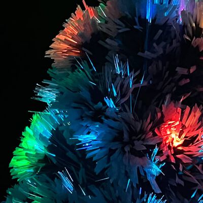 vidaXL Árvore Natal artificial pré-iluminada fibra ótica branco/azul