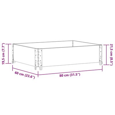 vidaXL Vaso/floreira de jardim 80x60 cm madeira de pinho maciça preto