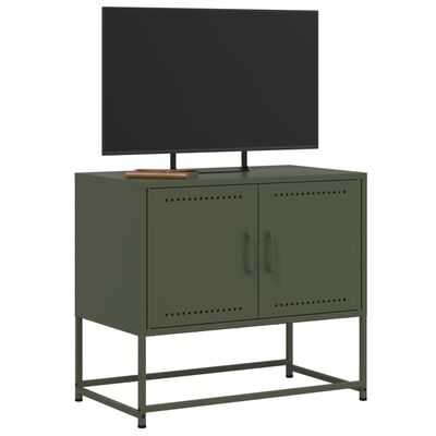 vidaXL Móvel de TV 68,5x39x60,5 aço verde azeitona