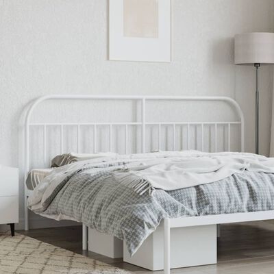 vidaXL Cabeceira de cama 193 cm metal branco