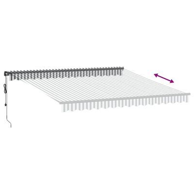 vidaXL Toldo retrátil automático com LEDs 400x350 cm antracite/branco