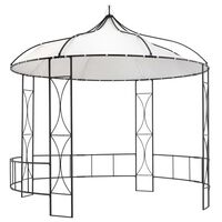 vidaXL Gazebo redondo 300x290 cm branco