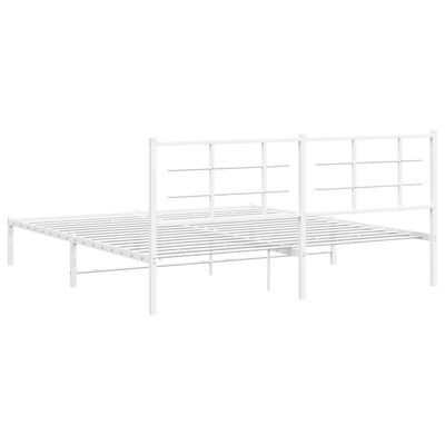 vidaXL Estrutura de cama com cabeceira 183x213 cm metal branco