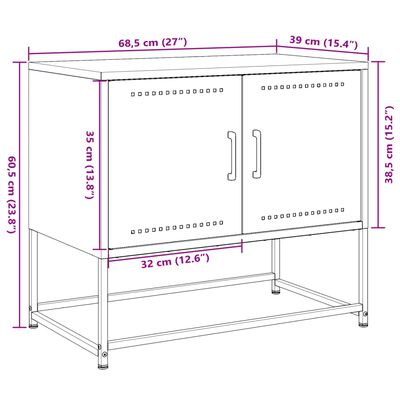 vidaXL Móvel de TV 68,5x39x60,5 cm aço rosa