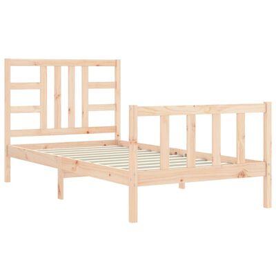 vidaXL Estrutura de cama com cabeceira 90x190 cm madeira maciça