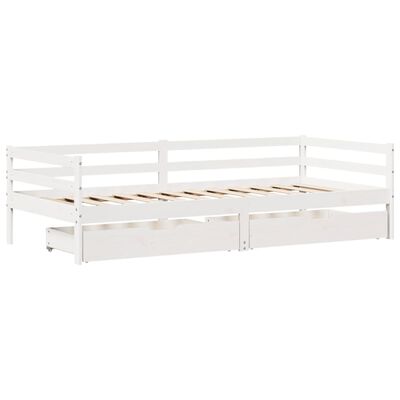 vidaXL Sofá-cama com gavetas 90x200 cm madeira de pinho maciça