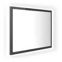 vidaXL Espelho casa banho c/ LED 60x8,5x37 cm acrílico cinza brilhante