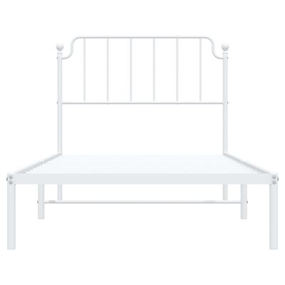 vidaXL Estrutura de cama com cabeceira 100x190 cm metal branco