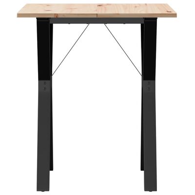 vidaXL Mesa de jantar estrutura em Y 60x60x75 cm pinho e ferro fundido