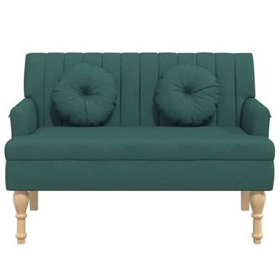 vidaXL Banco c/ almofadões 113x64,5x75,5 cm tecido verde-escuro