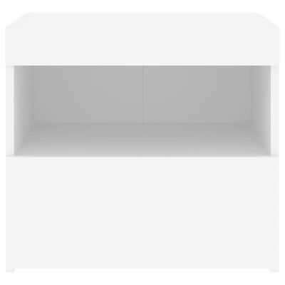 vidaXL Mesas de cabeceira c/ luzes LED 2 pcs 50x40x45 cm branco