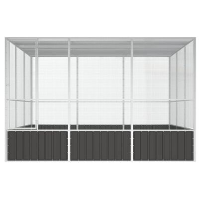 vidaXL Gaiola pássaros 302,5x324,5x211,5 cm aço galvanizado antracite