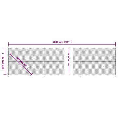 vidaXL Cerca de arame com flange 2x10 m verde