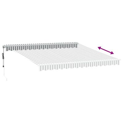 vidaXL Toldo retrátil automático com LED 400x300 cm antracite/branco