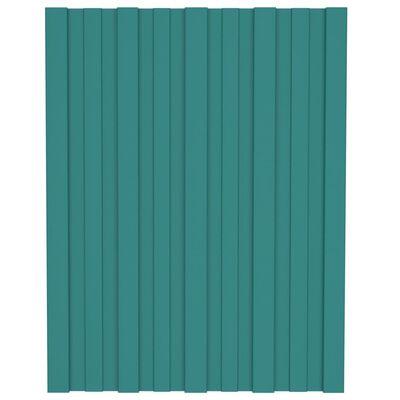 vidaXL Painel de telhado 12 pcs 60x45 cm aço galvanizado verde