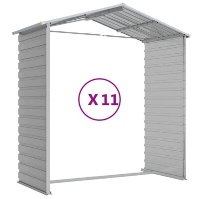 vidaXL Abrigo de jardim 191x980x198 cm aço galvanizado cinzento-claro