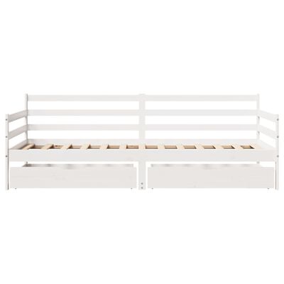 vidaXL Sofá-cama com gavetas 90x200 cm madeira de pinho maciça