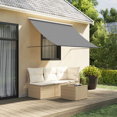 vidaXL Toldo retrátil 200x150 cm tecido e aço antracite