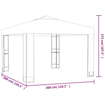 vidaXL Gazebo com telhado duplo 3x3 m antracite