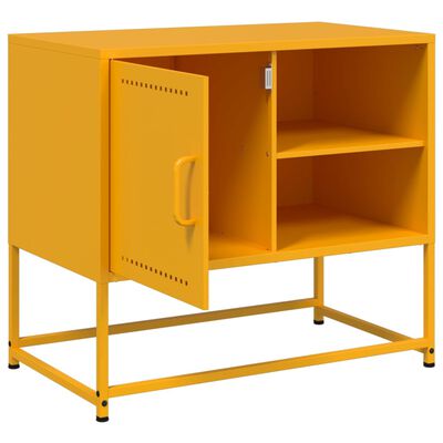 vidaXL Móvel de TV 68x39x60,5 cm aço amarelo mostarda