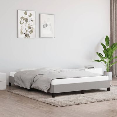 vidaXL Estrutura de cama sem colchão 140x190 cm tecido cinzento-claro