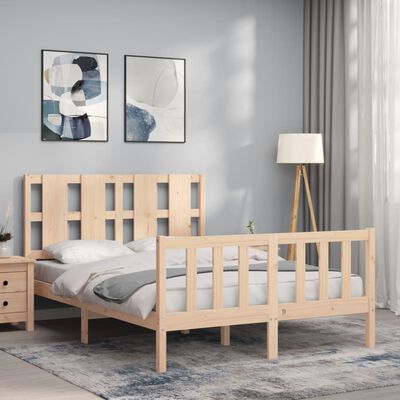 vidaXL Estrutura de cama com cabeceira 120x200 cmmadeira maciça