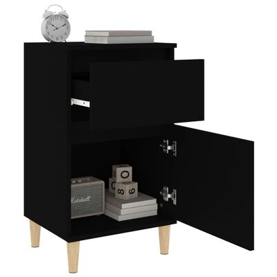 vidaXL Mesa de cabeceira 40x35x70 cm preto