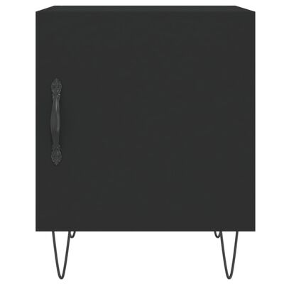 vidaXL Mesa de cabeceira 2 pcs 40x40x50 cm derivados de madeira preto