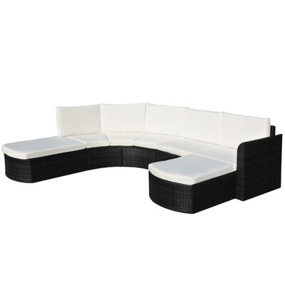 vidaXL Conjunto de sofás de jardim 16 pcs vime preto