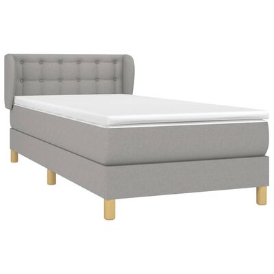 vidaXL Cama com molas/colchão 90x190 cm tecido cinzento-claro