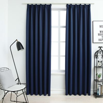 vidaXL Cortinas blackout com ganchos 2 pcs 140x225 cm azul