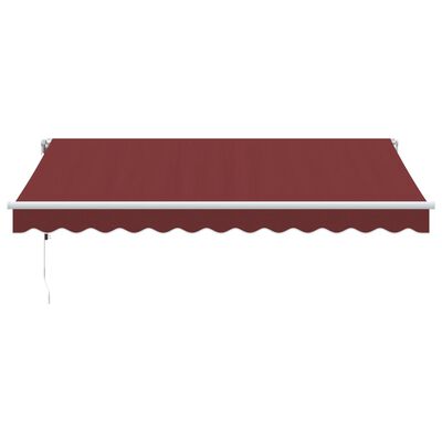 vidaXL Toldo retrátil automático com luz LED 350x250 cm bordô