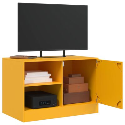 vidaXL Móvel de TV 67x39x44 cm aço amarelo mostarda