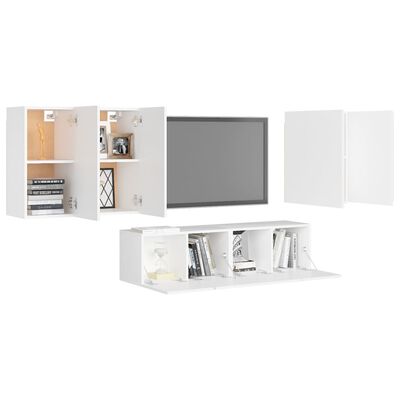 vidaXL 6 pcs conjunto de móveis de TV derivados de madeira branco