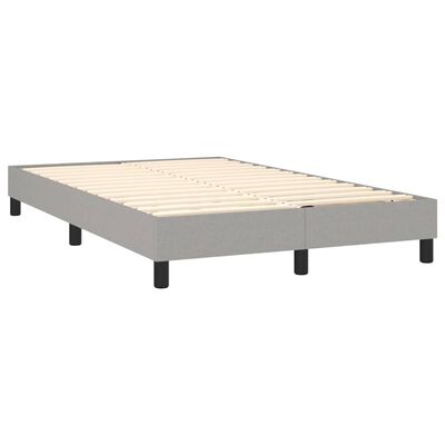 vidaXL Cama com molas/colchão 120x200 cm tecido cinza-claro