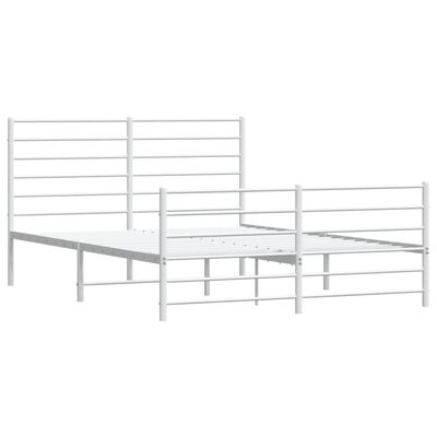 vidaXL Estrutura de cama com cabeceira e pés 120x190 cm metal branco