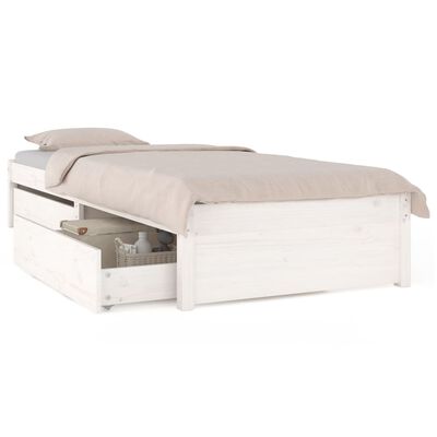 vidaXL Estrutura cama de solteiro pequena c/ gavetas 75x190 cm branco