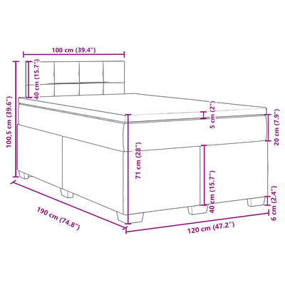 vidaXL Cama boxspring com colchão 120x190 cm veludo preto