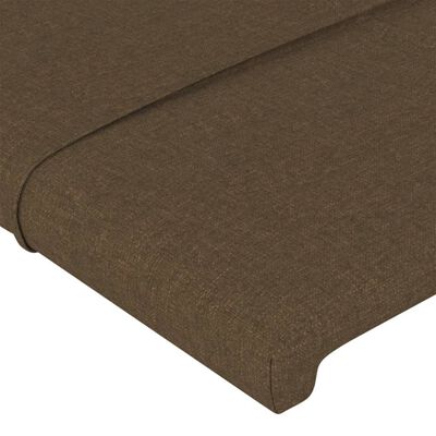 vidaXL Cabeceira de cama c/ luzes LED tecido 80x5x118/128cm castanho