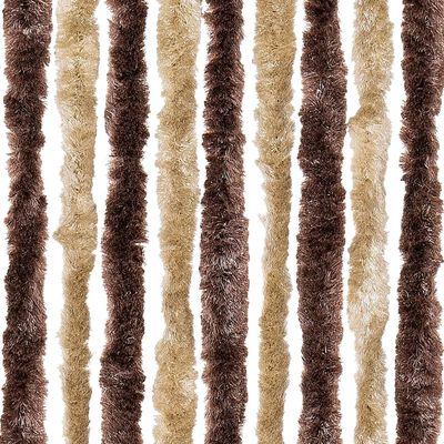 vidaXL Cortina anti-insetos 90x220 cm chenille bege e castanho claro